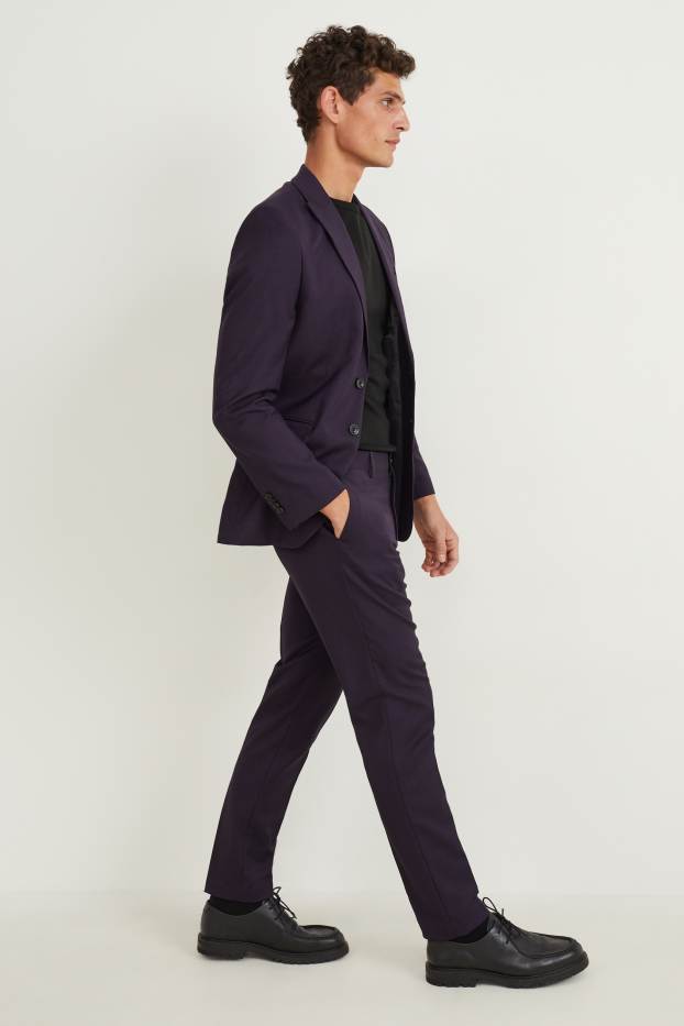 Men - Mix-and-match trousers - slim fit - Flex - stretch  - purple