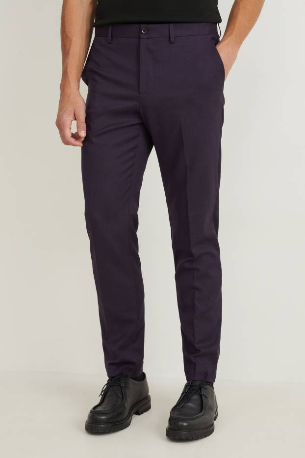 Men - Mix-and-match trousers - slim fit - Flex - stretch  - purple