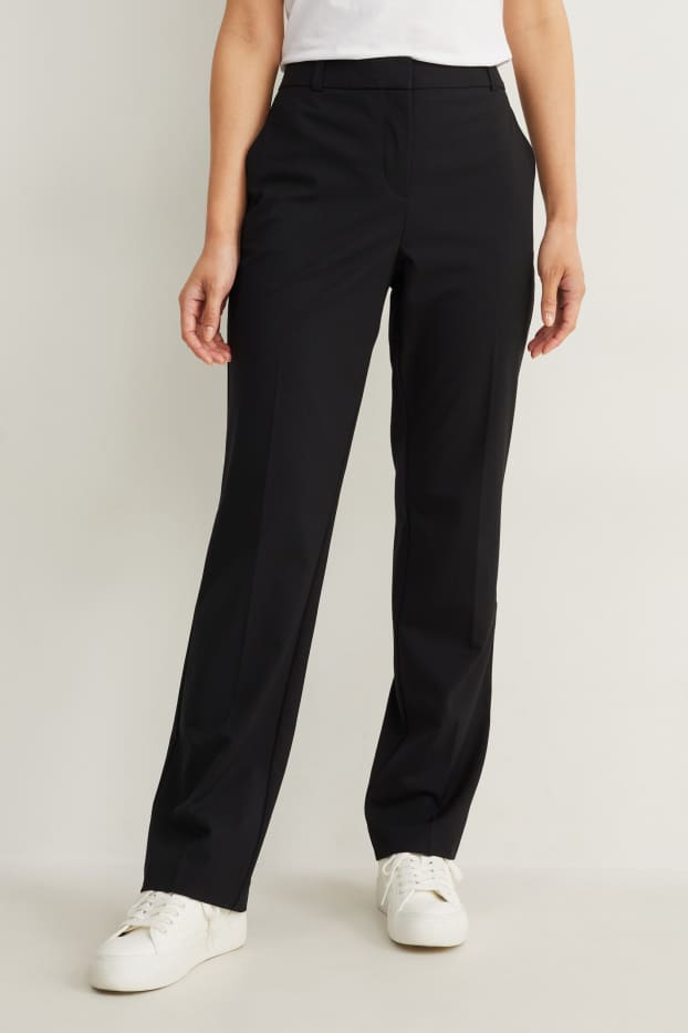 Dona - Pantalons formals - mid waist - slim fit - Mix & Match - negre