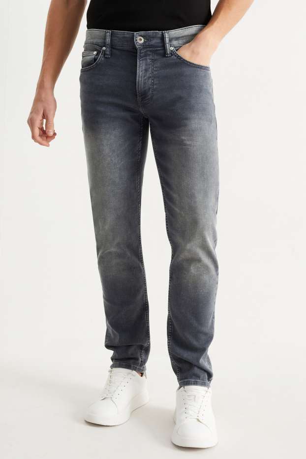 Men - Slim jeans - Flex jog denim - LYCRA® - denim-light gray