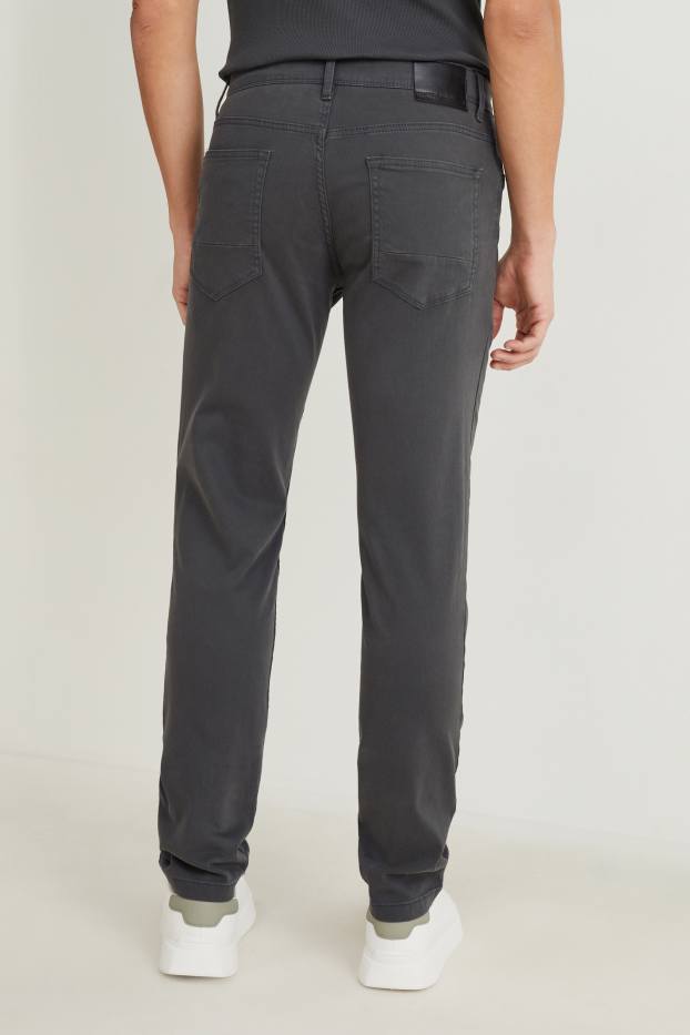 Hommes - Pantalon - slim fit - Flex - gris foncé