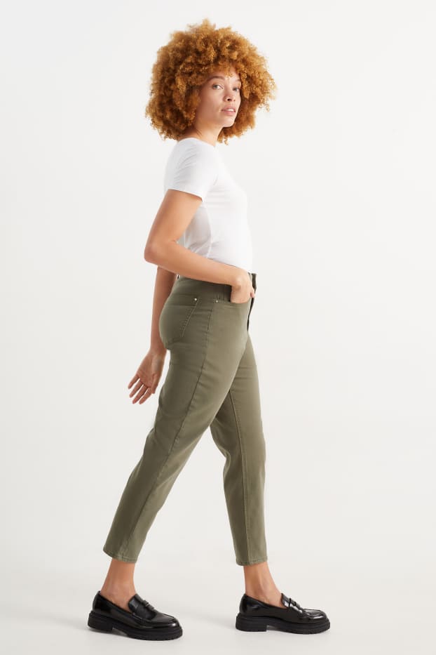 Women - Mom jeans - high waist - green