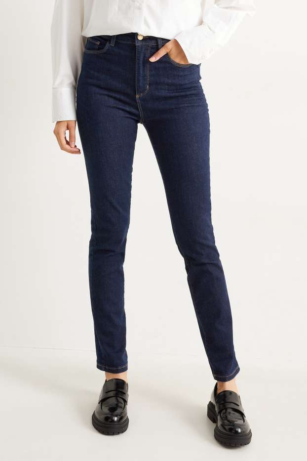 Dames - Slim jeans - high waist - LYCRA® - jeansdonkerblauw