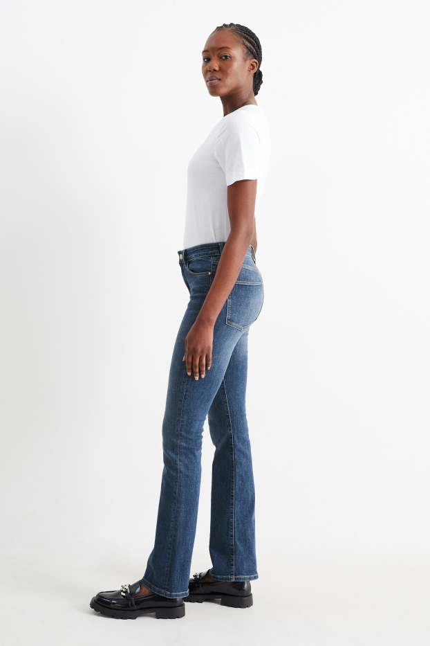 Women - Bootcut jeans - mid-rise waist - LYCRA® - blue denim