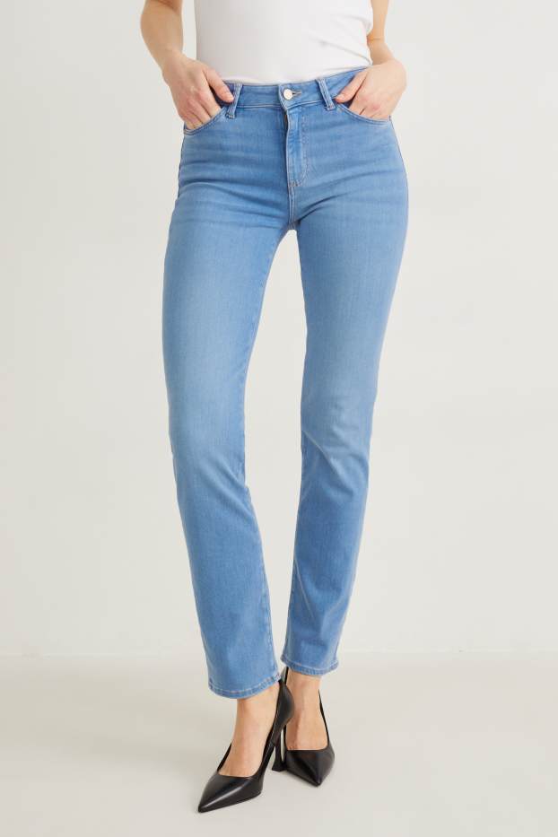 Dona - Straight jeans - mid waist - texà blau clar