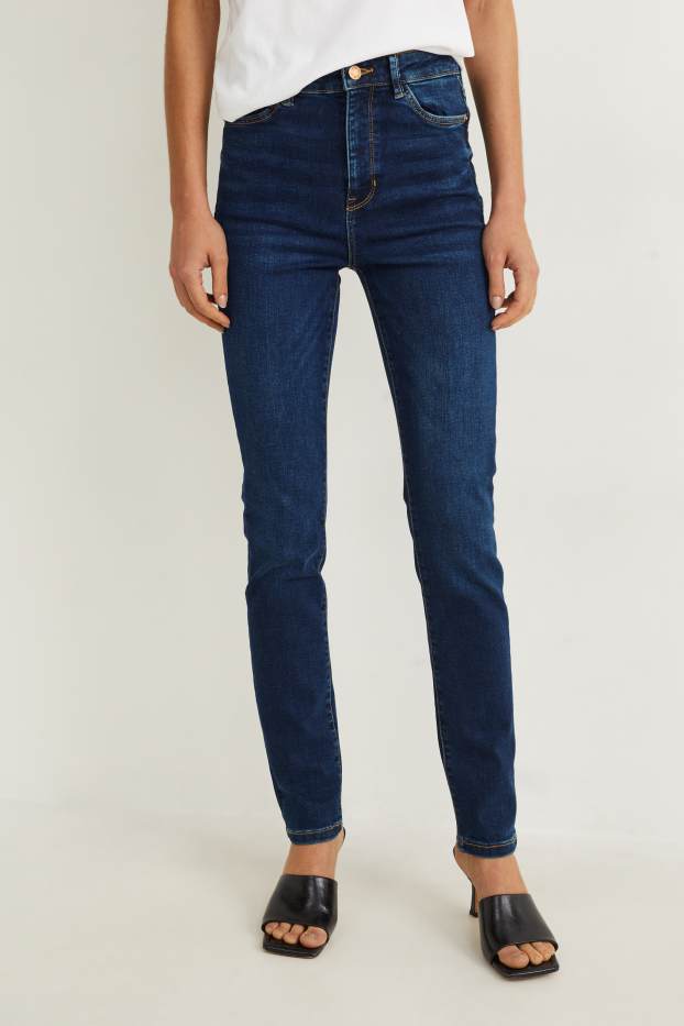 Damen - Slim Jeans - High Waist - Shaping-Jeans - LYCRA® - jeansblau