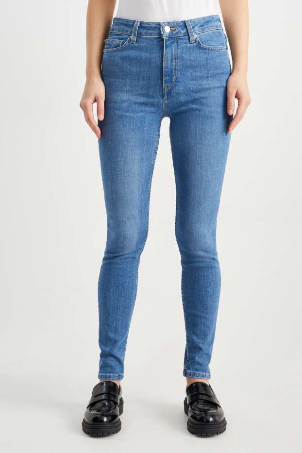 Femei - Skinny jeans - talie înaltă - denim-albastru