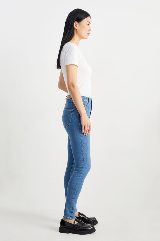 Femei - Skinny jeans - talie înaltă - denim-albastru