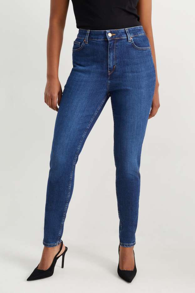 Femmes - Skinny jean - high waist - jean bleu