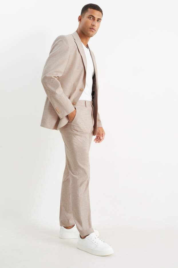Men - Mix-and-match trousers - regular fit - Flex - LYCRA® - light beige