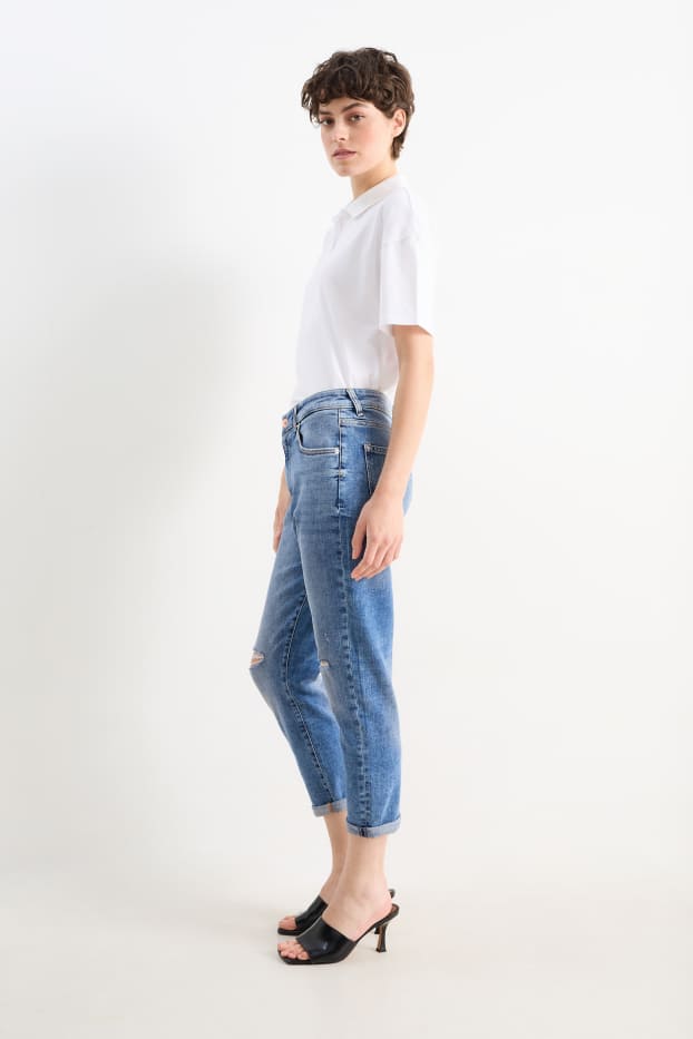 Femmes - Boyfriend jean - mid waist - jean bleu