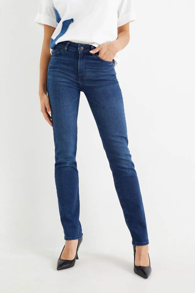 Femmes - Premium Denim by C&A - straight jean - mid waist - LYCRA® - jean bleu foncé