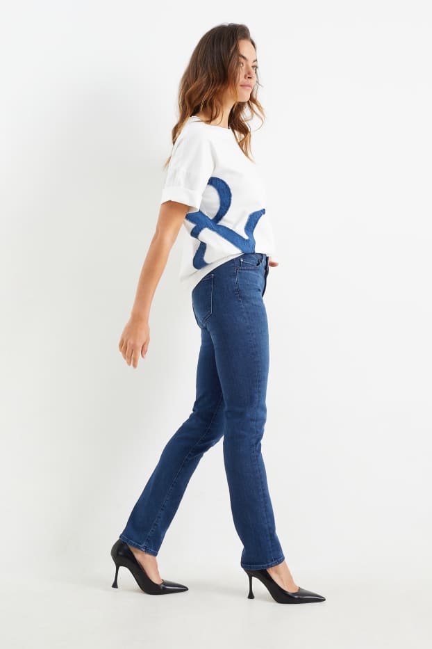 Femmes - Premium Denim by C&A - straight jean - mid waist - LYCRA® - jean bleu foncé