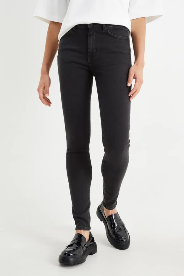 Dámské - Premium Denim by C&A - skinny jeans - mid waist - černá