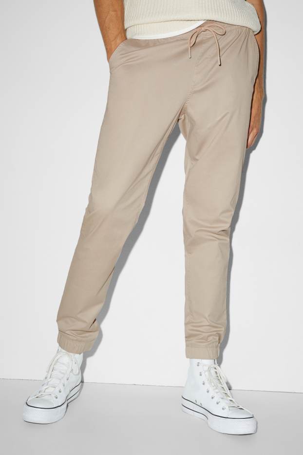 Men - Trousers - slim fit - light beige