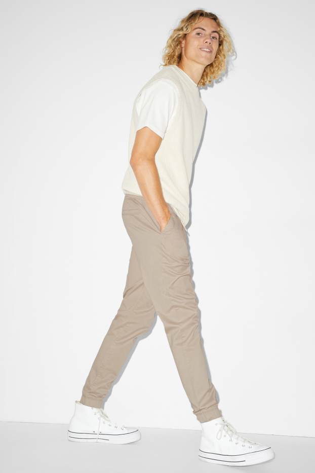 Men - Trousers - slim fit - light beige