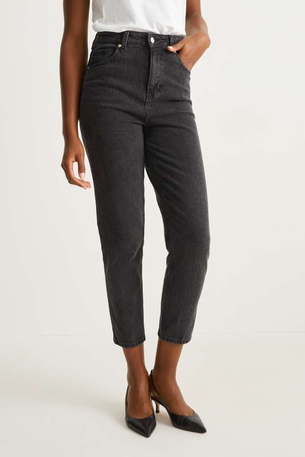 Damen - Mom Jeans - High Waist - LYCRA® - jeansgrau