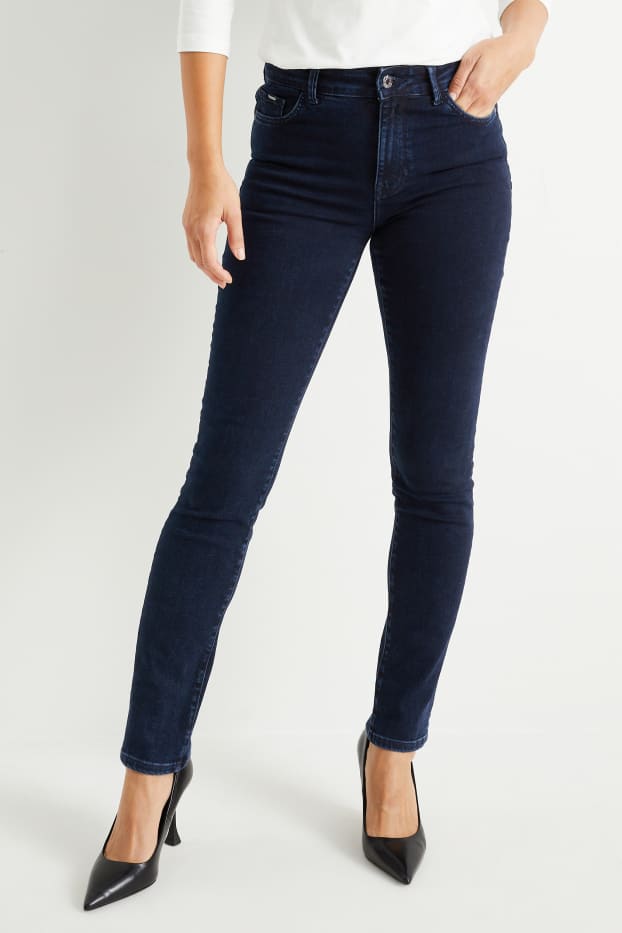 Femmes - Slim jean - mid waist - shaping jean - LYCRA® - jean bleu foncé