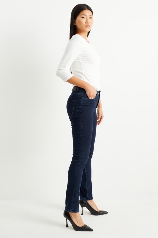 Femmes - Slim jean - mid waist - shaping jean - LYCRA® - jean bleu foncé