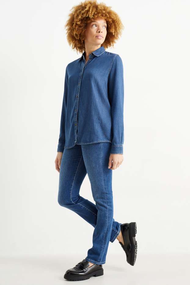Femmes - Straight jean - mid waist - LYCRA® - jean bleu