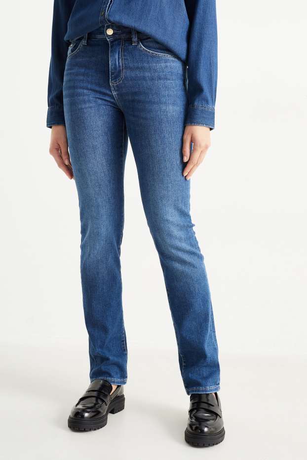 Femmes - Straight jean - mid waist - LYCRA® - jean bleu
