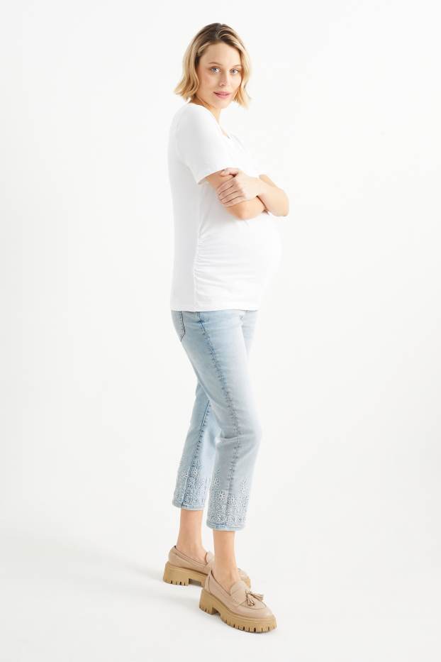 Dona - Texans de maternitat - slim jeans - texà blau clar