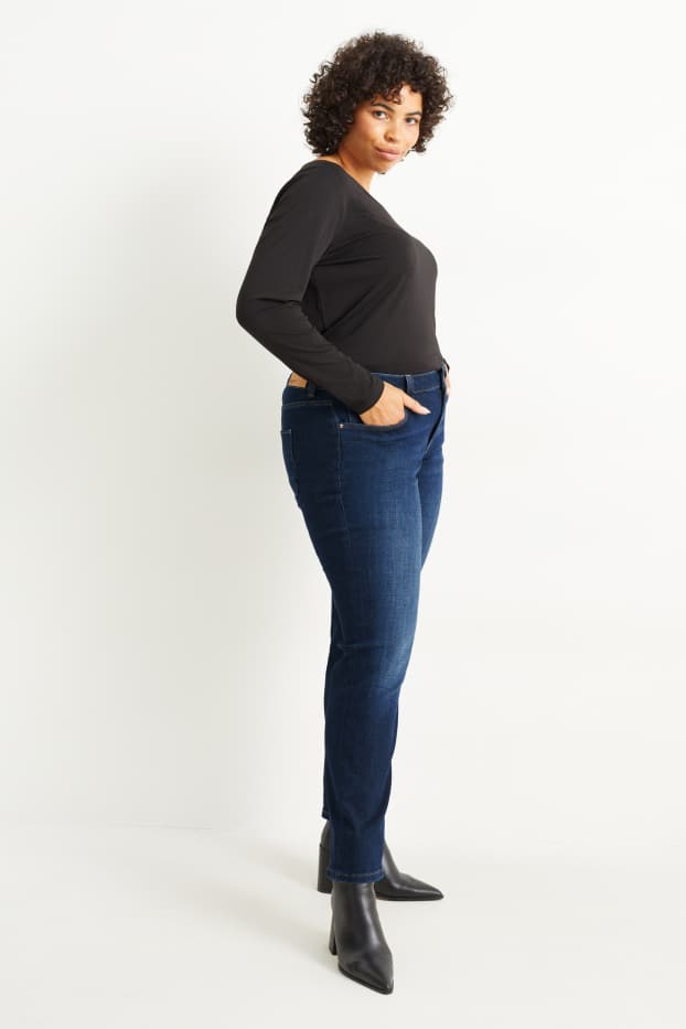 Damen - Straight Jeans - Mid Waist - LYCRA® - jeansblau