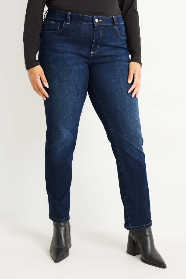 Damen - Straight Jeans - Mid Waist - LYCRA® - jeansblau