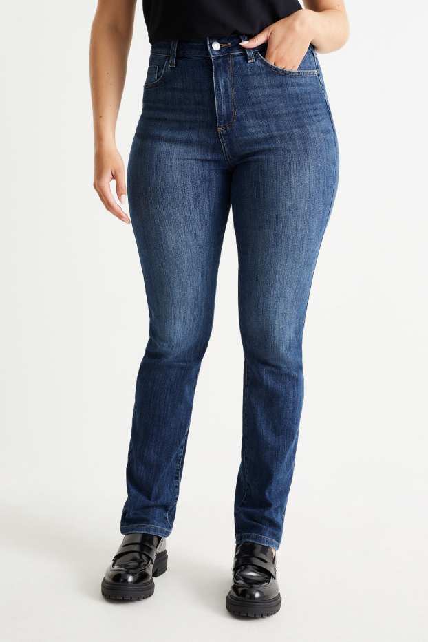 Femmes - Slim jean - high waist - jean bleu