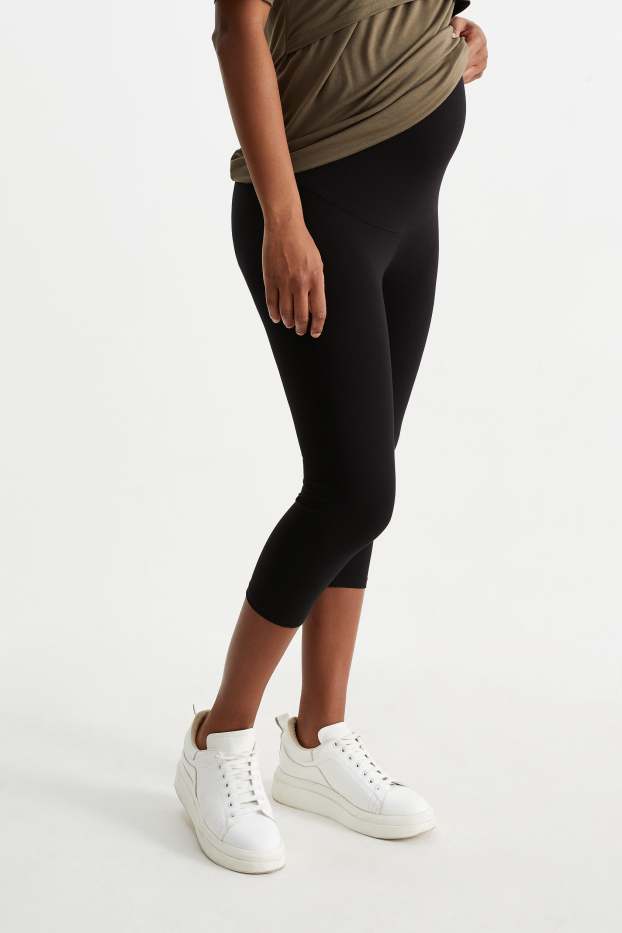 Femmes - Lot de 2 - legging et legging capri de grossesse - noir