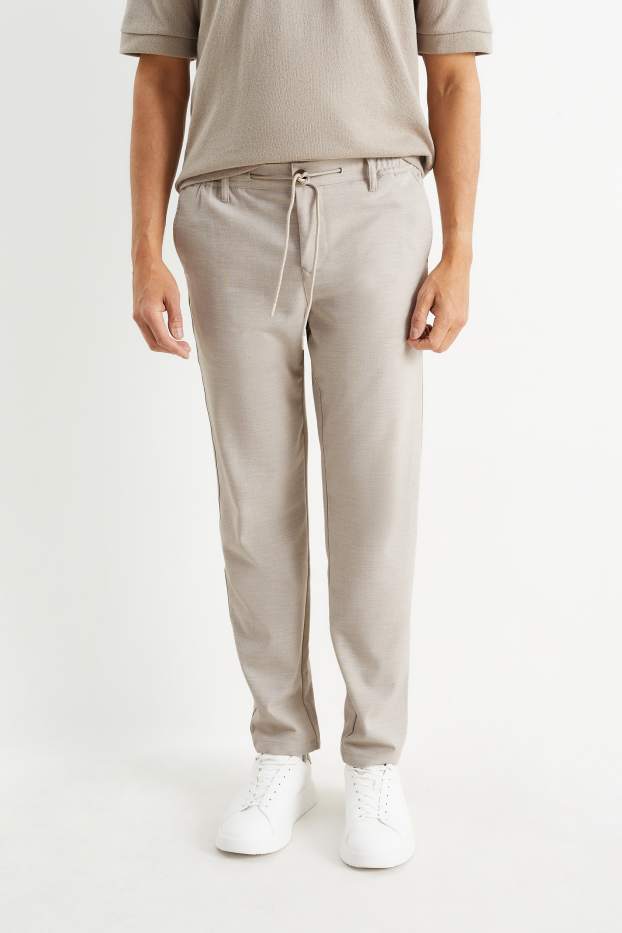 Heren - Chino - tapered fit - licht beige