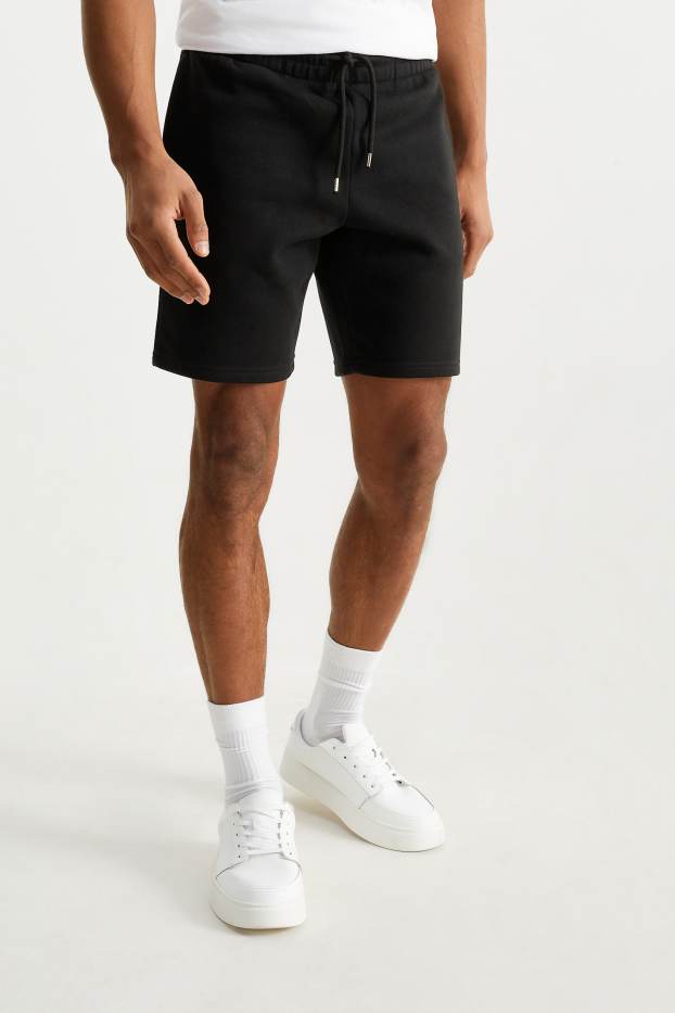 Heren - Sweatshorts - zwart