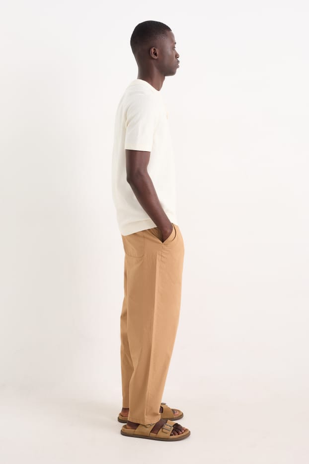 Pánské - Kalhoty chino - tapered fit - béžová