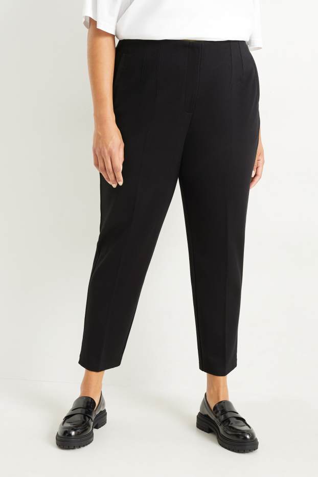 Women - Jersey trousers - regular fit - black