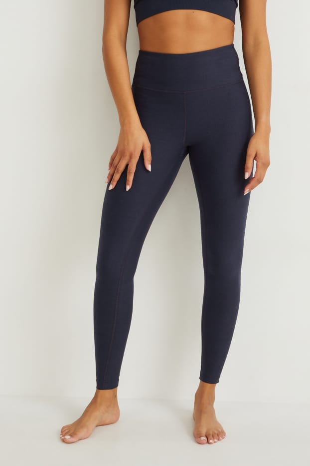 Damen - Sport-Leggings - 4 Way Stretch - dunkelblau