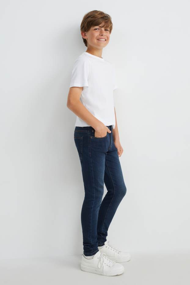 Kinderen: jongens - Skinny jeans - jog denim - jeansdonkerblauw
