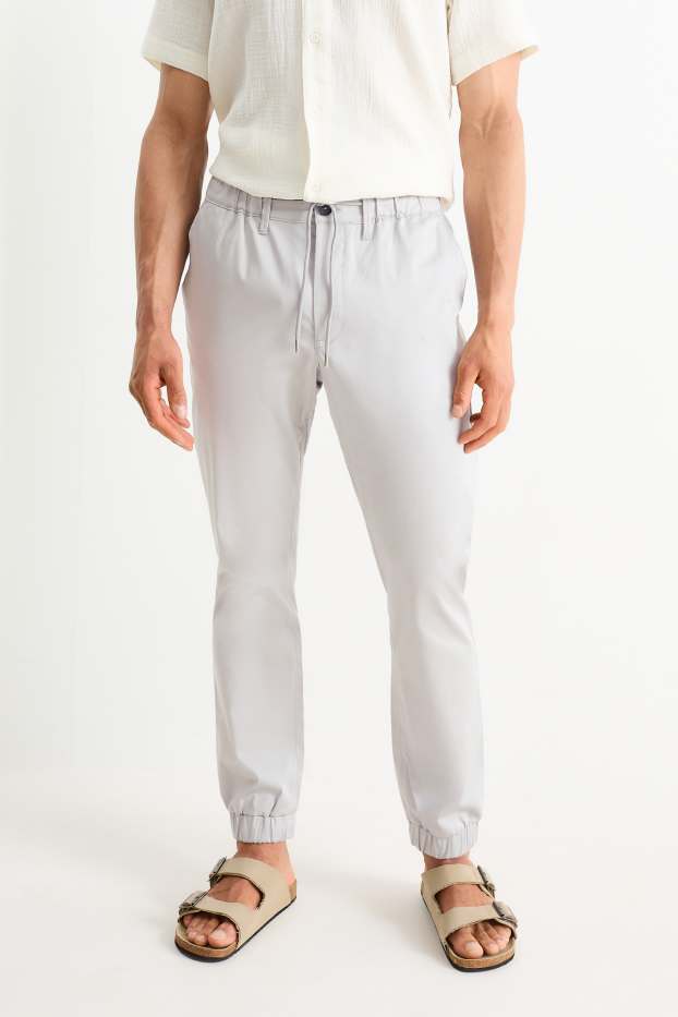 Heren - Joggingbroek - tapered fit - grijs