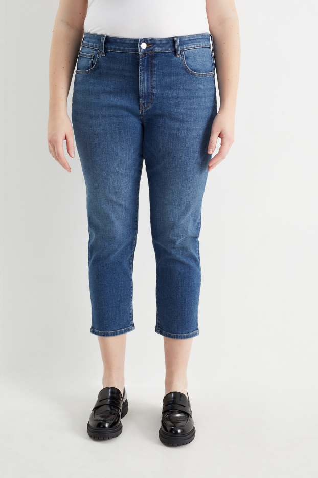 Damen - Capri Jeans - Mid Waist - Slim Fit - jeansblau