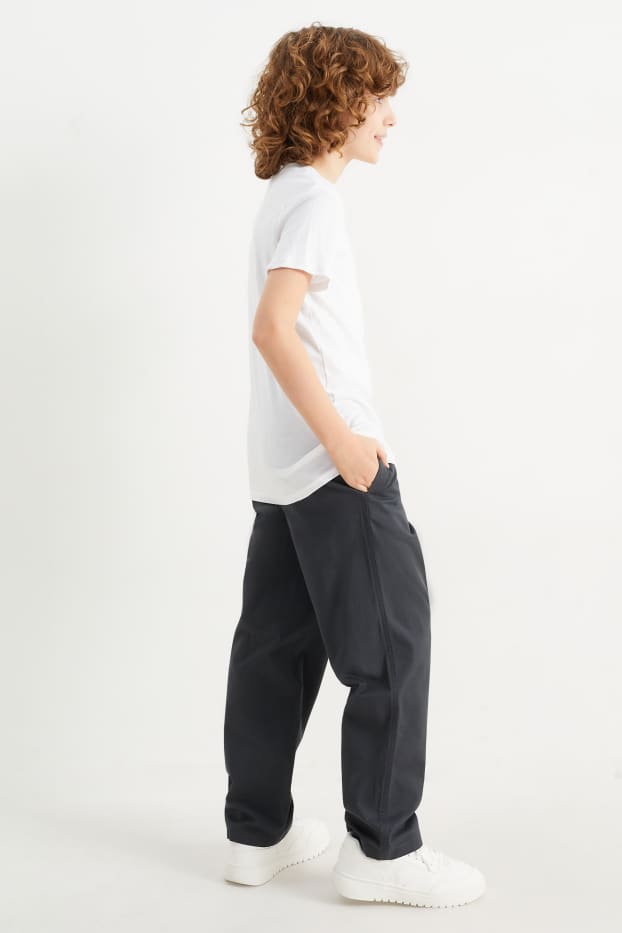 Kinder Jungen - Stoffhose - dunkelgrau