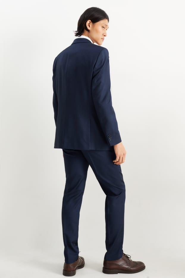 Hommes - Costume avec cravate - regular fit - 4 pièces - bleu foncé