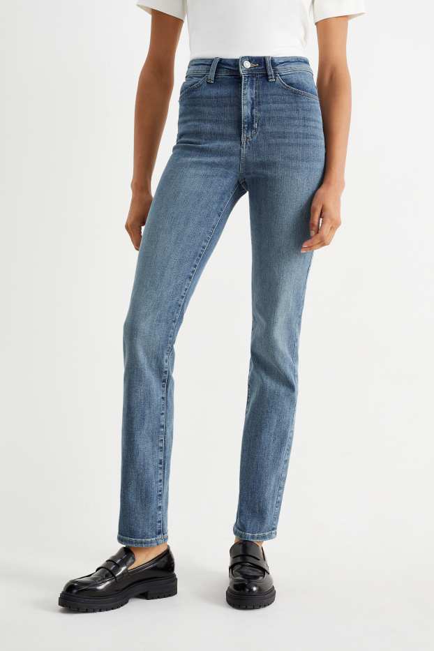 Donna - Straight jeans - vita alta - jeans azzurro