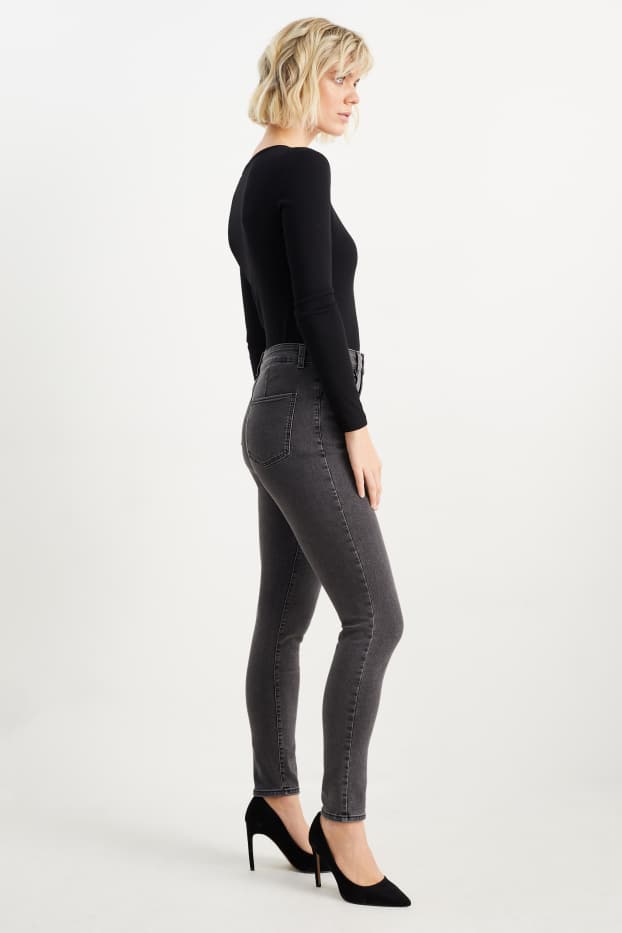 Women - Jegging jeans - high waist - denim-dark gray