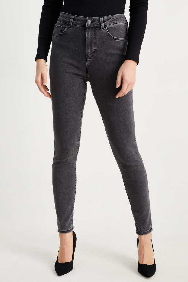 Women - Jegging jeans - high waist - denim-dark gray
