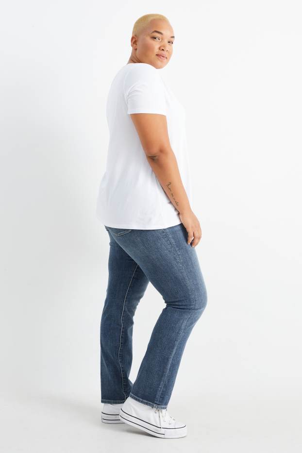 Femmes - Jean coupe droite - mid-waist - LYCRA® - jean bleu