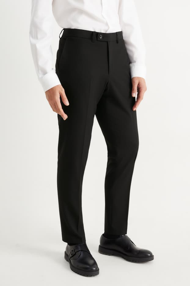 Uomo - Pantaloni coordinabili - slim fit - Flex - LYCRA® - Mix & Match - nero
