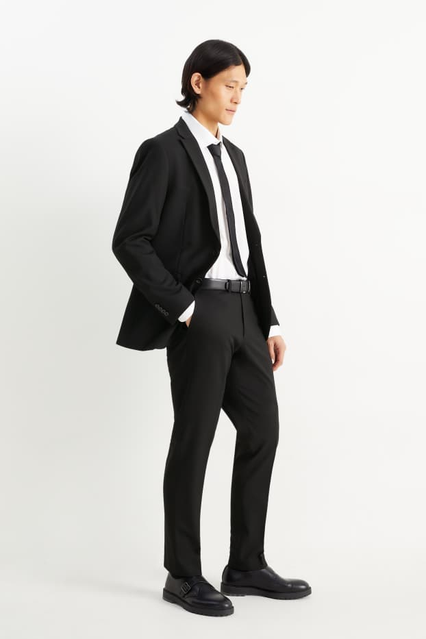 Uomo - Pantaloni coordinabili - slim fit - Flex - LYCRA® - Mix & Match - nero