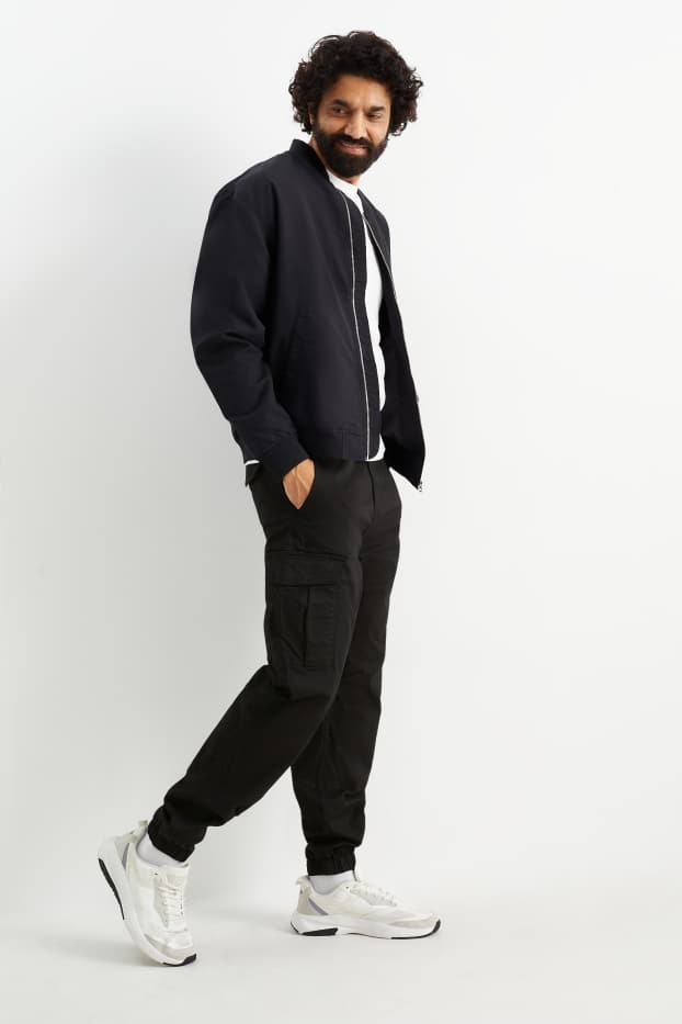 Hommes - Pantalon cargo - regular fit - LYCRA® - noir