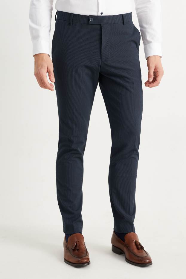 Hommes - Pantalon de costume - slim fit - Flex - LYCRA® - Mix & Match - bleu foncé