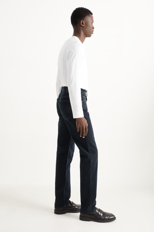 Pánské - Straight jeans - LYCRA® - džíny - tmavomodré