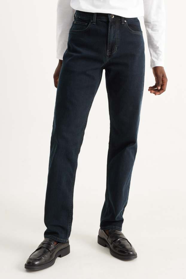 Pánské - Straight jeans - LYCRA® - džíny - tmavomodré